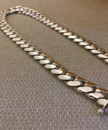 Solid 999 Sterling Silver Cuban Chain 13mm 370gr